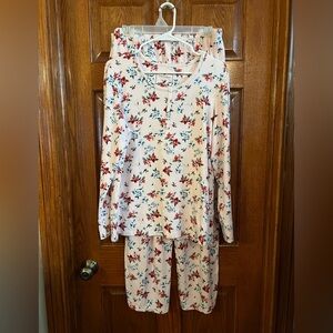 Charter Club Large Pink Floral Pajama Pants Set With Pockets Soft & Cozy